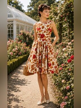Peck & Peck Vintage 50s Luxury Swing Fit and Flare Dress.